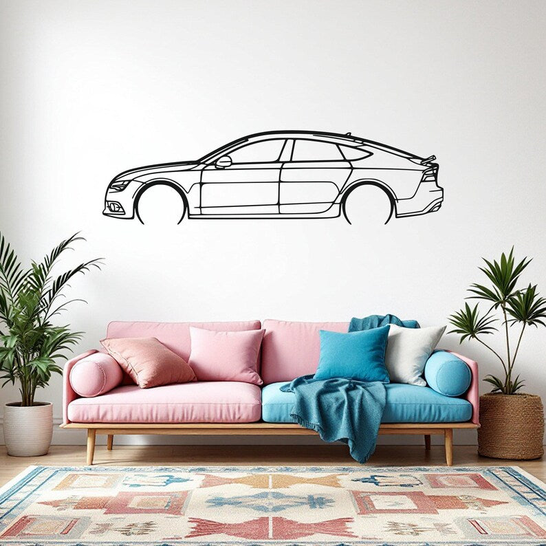 Sylwetka samochodu A7 Sportback MK1 Detailed - Metalowa Dekoracja Ścienna