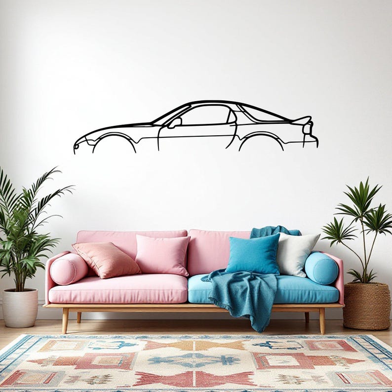 Sylwetka samochodu RX 7 FD - Metalowa Dekoracja Ścienna