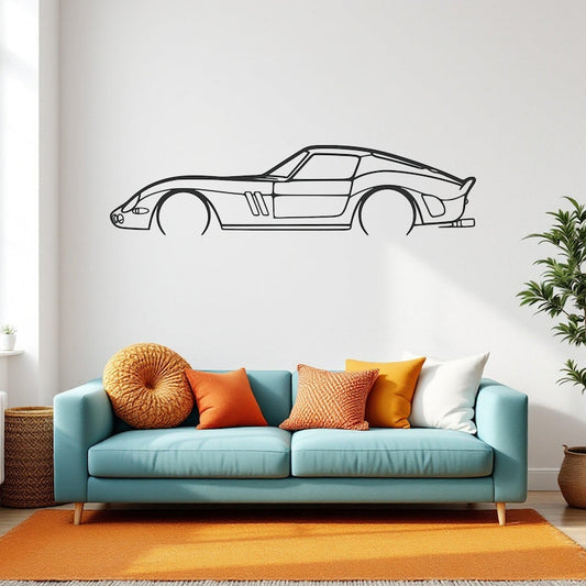 Sylwetka samochodu 250 GTO 1965 Detailed  - Metalowa Dekoracja Ścienna