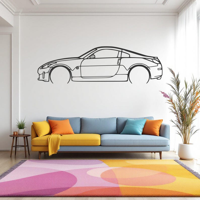 Sylwetka samochodu 350Z Detailed  - Metalowa Dekoracja Ścienna