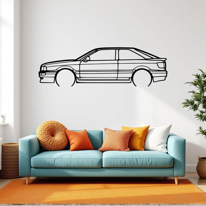Sylwetka samochodu 80 Coupe 1992 Detailed  - Metalowa Dekoracja Ścienna