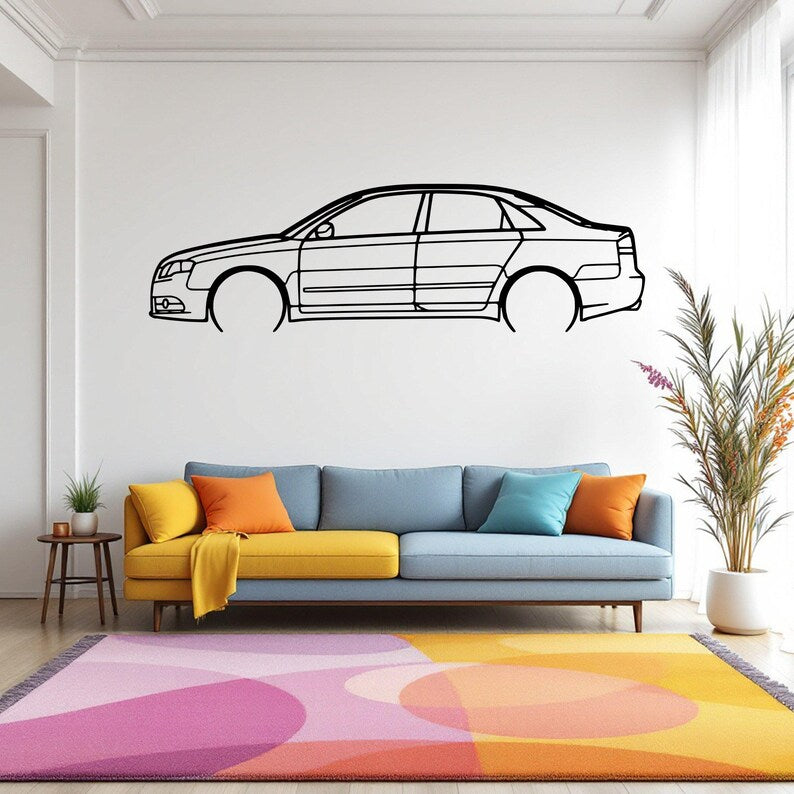 Sylwetka samochodu A4 2007 Detailed  - Metalowa Dekoracja Ścienna