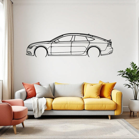 Sylwetka samochodu A7 Sportback MK1 Detailed  - Metalowa Dekoracja Ścienna