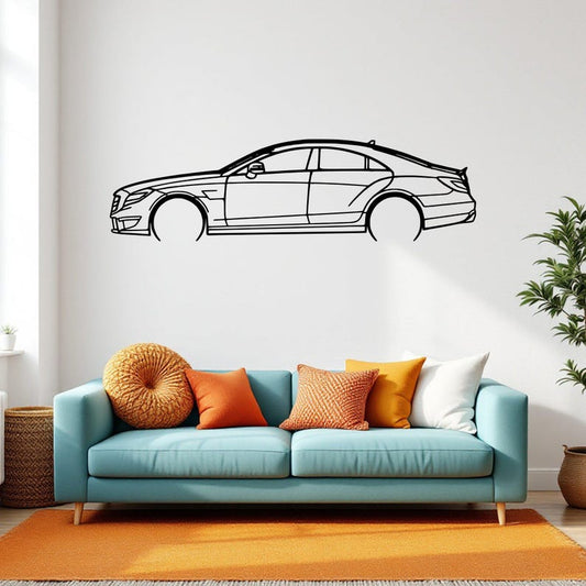 Sylwetka samochodu CLS 63 AMG 2012 Detailed  - Metalowa Dekoracja Ścienna