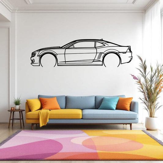 Sylwetka samochodu Camaro SS Detailed  - Metalowa Dekoracja Ścienna