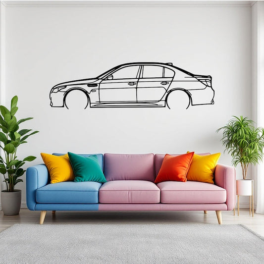 Sylwetka samochodu M5 E60  - Metalowa Dekoracja Ścienna