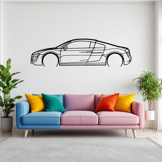 Sylwetka samochodu R8 V10 Plus 2014 Detailed  - Metalowa Dekoracja Ścienna