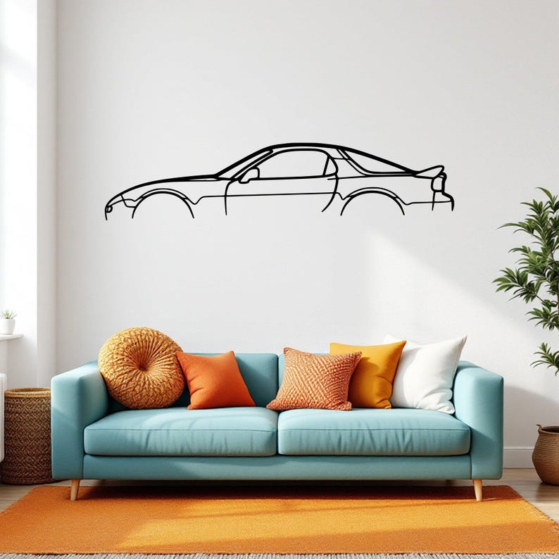 Sylwetka samochodu RX 7 FD  - Metalowa Dekoracja Ścienna