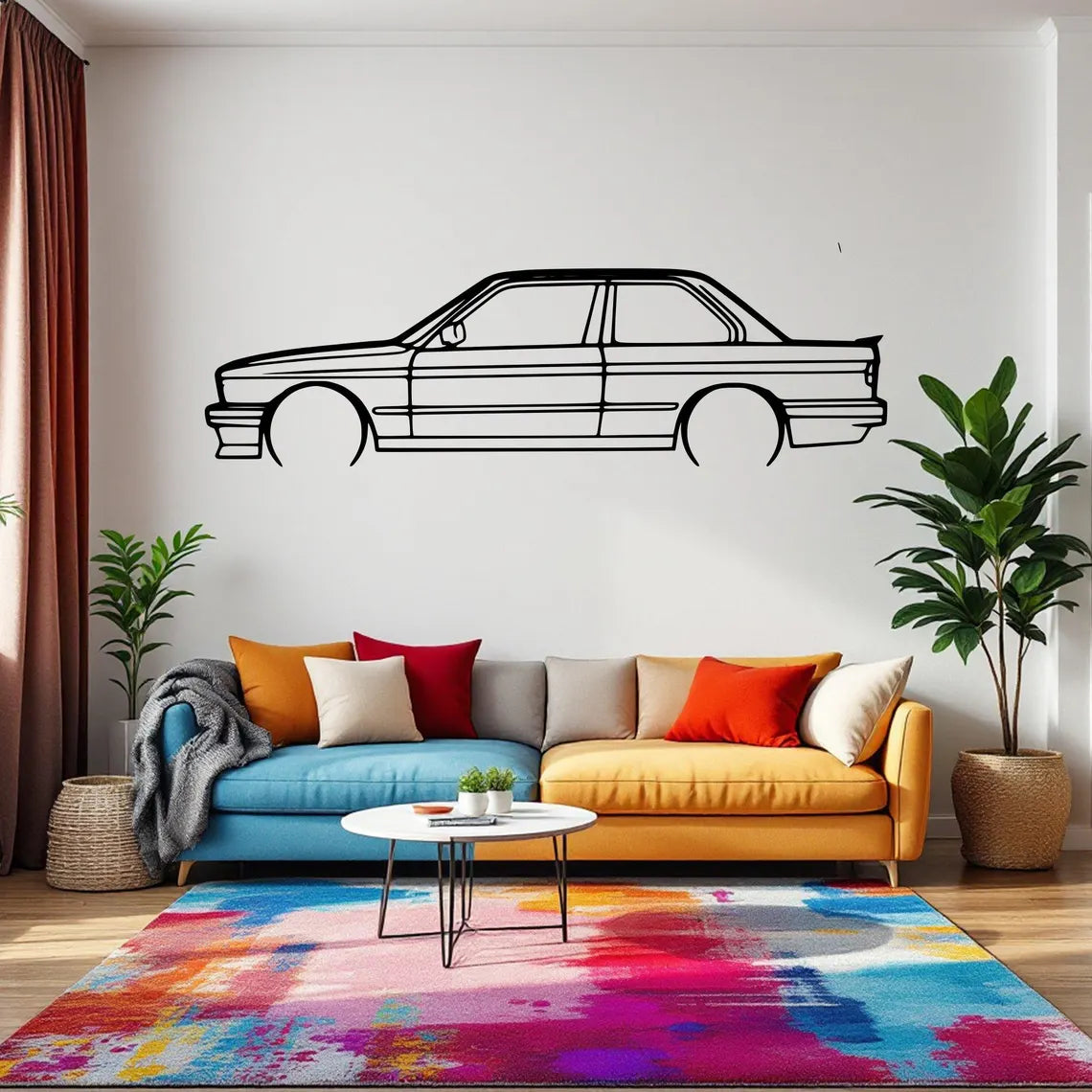 Sylwetka BMW E30 M3  - Metalowa Dekoracja Ścienna
