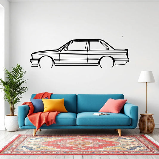 Sylwetka BMW E30 M3  - Metalowa Dekoracja Ścienna