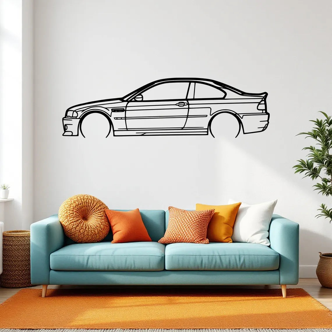 Sylwetka BMW E46 M3 - Metalowa Dekoracja Ścienna
